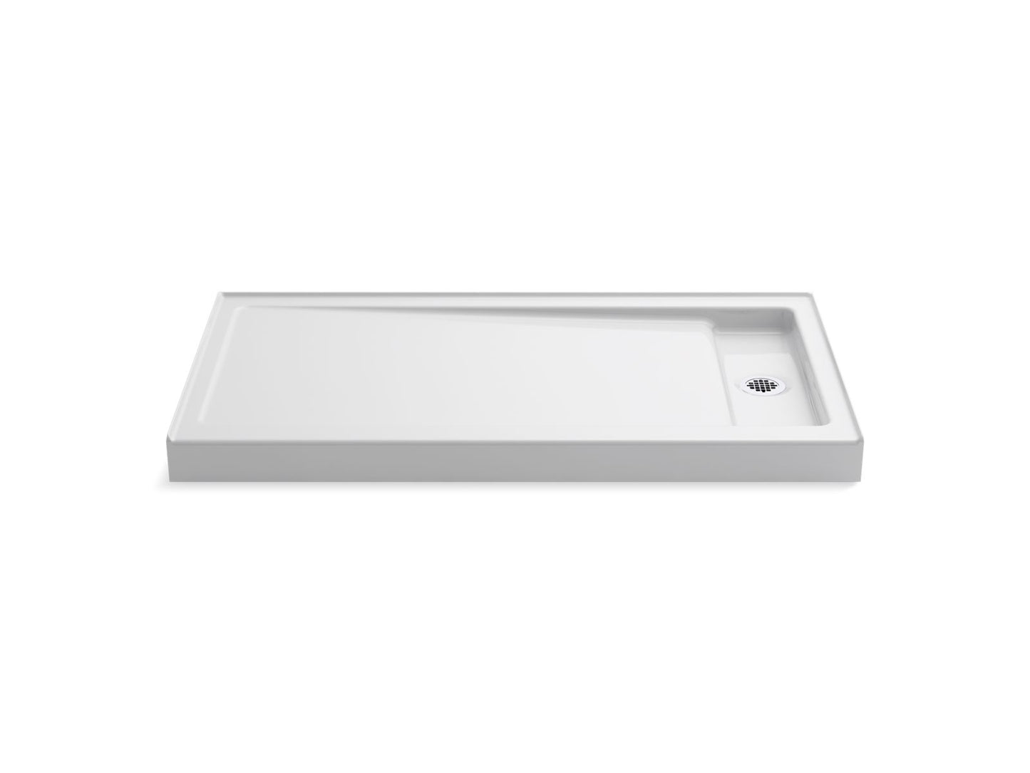 KOHLER K-9166-0 Bellwether 60" X 32" Alcove Shower Base, Right Offset Drain In White