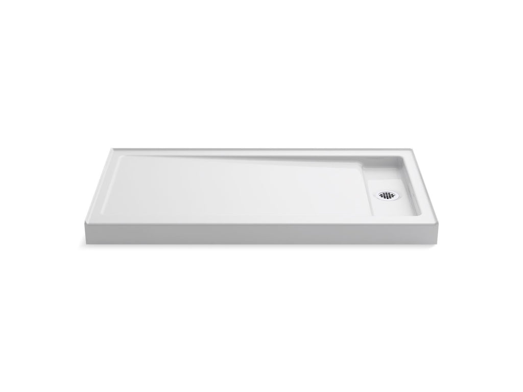 KOHLER K-9166-0 Bellwether 60" X 32" Alcove Shower Base, Right Offset Drain - White