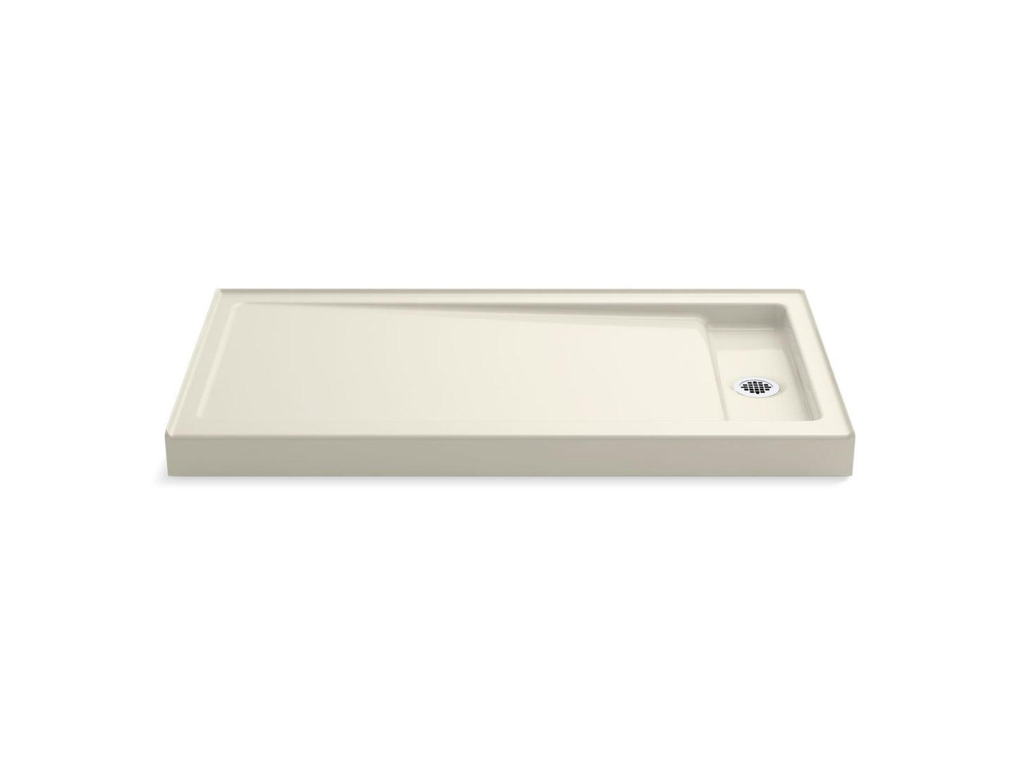 KOHLER K-9164-96 Bellwether 60" X 32" Alcove Shower Base, Right Drain In Biscuit