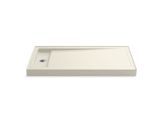 KOHLER K-9165-96 Bellwether 60" X 32" Alcove Shower Base, Left Offset Drain In Biscuit