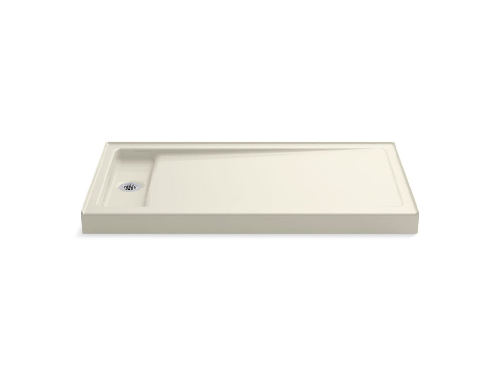KOHLER K-9165-96 Bellwether 60" X 32" Alcove Shower Base, Left Offset Drain - Biscuit
