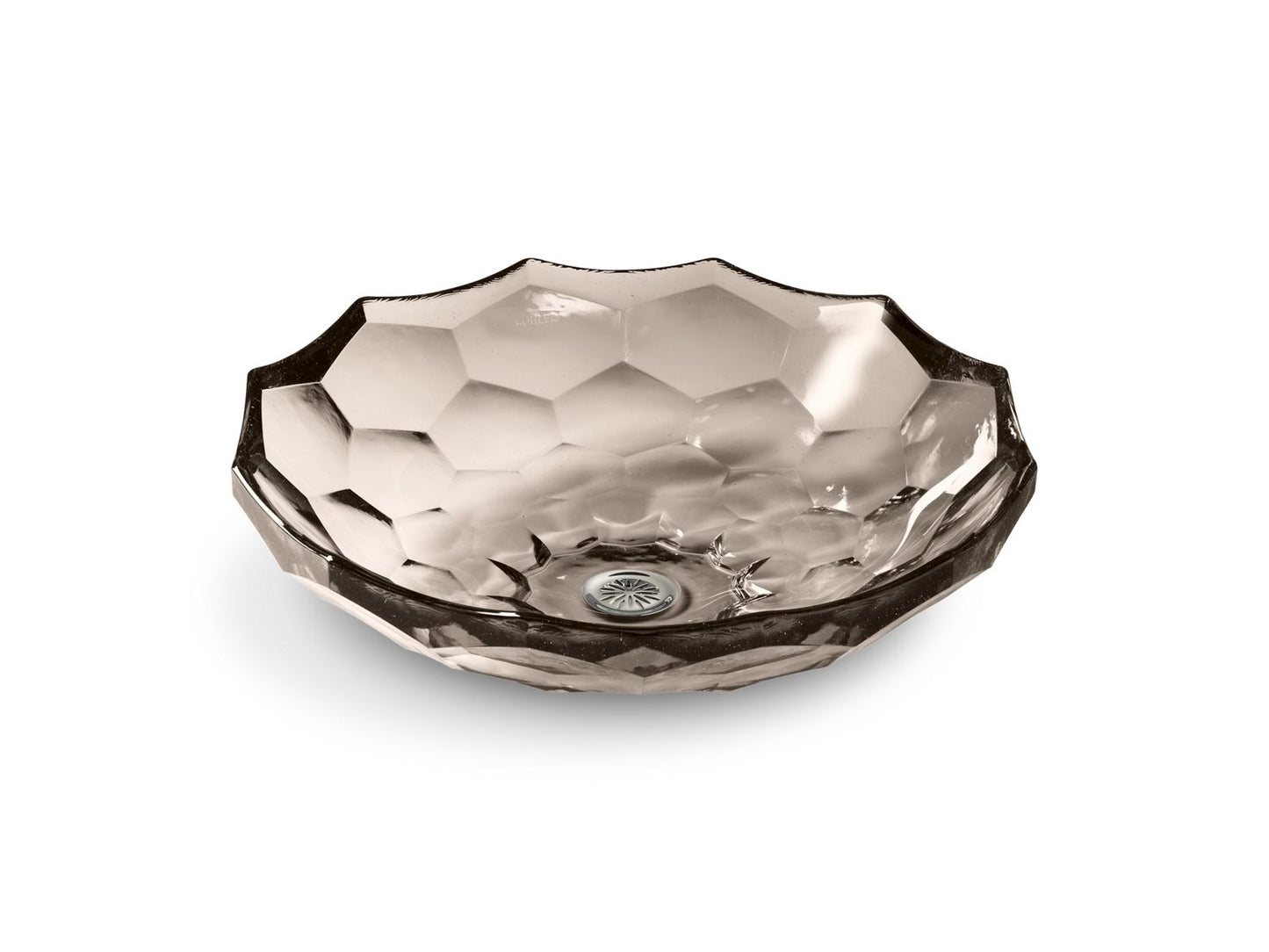 KOHLER K-2373-TG3 Briolette 17-1/2" Round Vessel Bathroom Sink, No Overflow In Translucent Doe