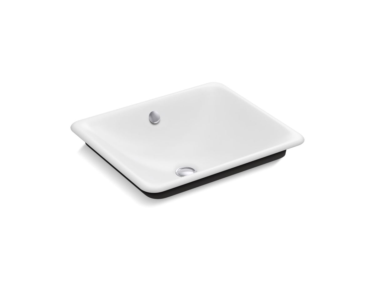 KOHLER K-5400-P5-96 Iron Plains 18-1/2" Rectangular Vessel Bathroom Sink - Biscuit