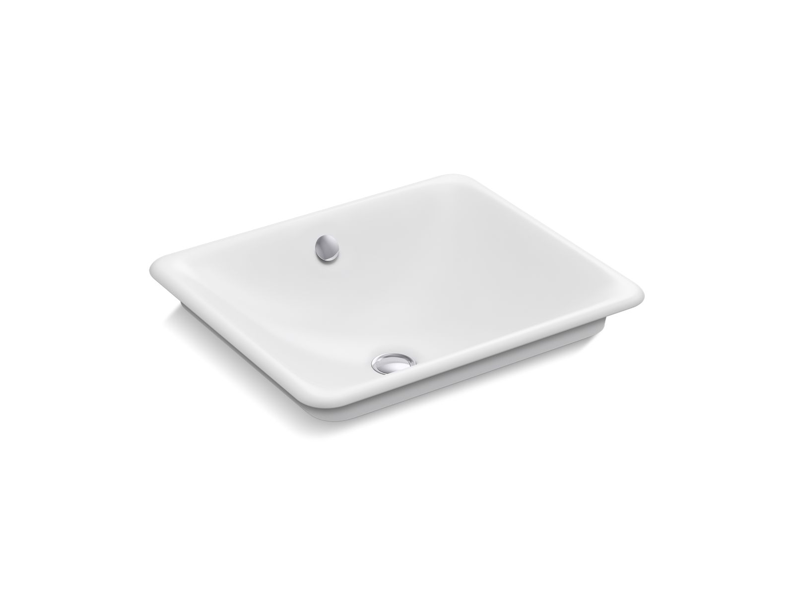 KOHLER K-5400-W-0 Iron Plains 18-1/2" Rectangular Vessel Bathroom Sink - White