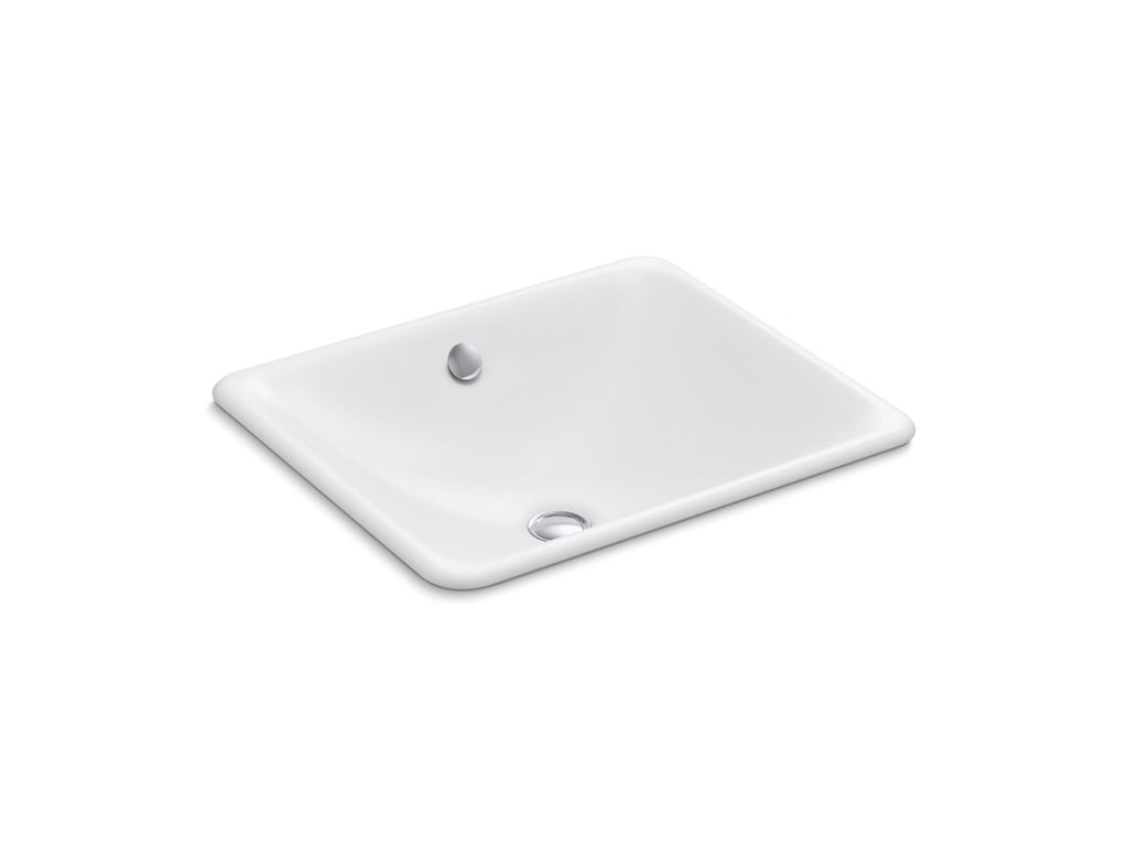 KOHLER K-5400-7 Iron Plains 18-1/2" Rectangular Drop-In/Undermount Bathroom Sink - Black Black