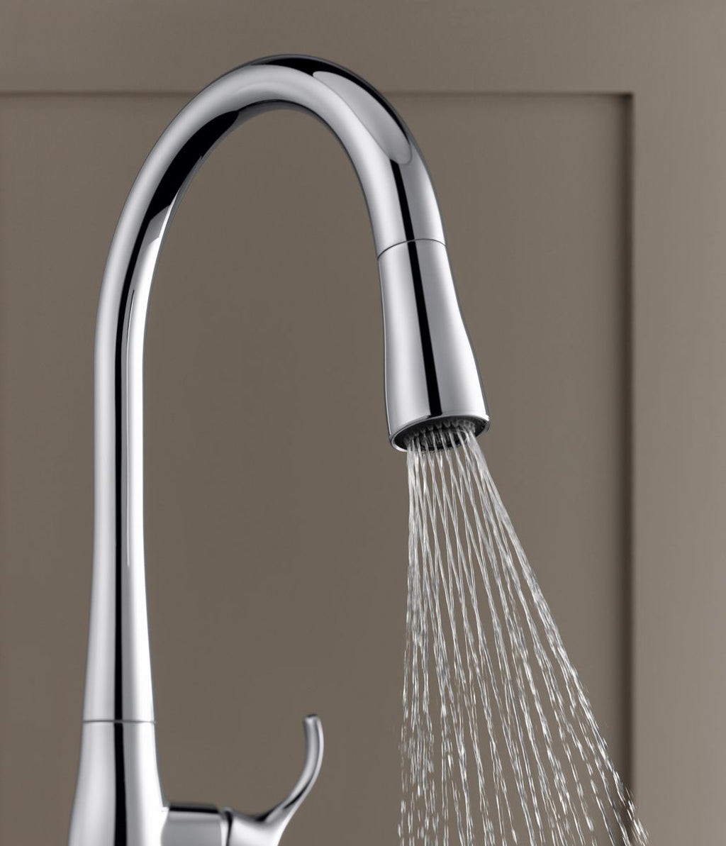 KOHLER K-22036-CP Simplice Touchless Pull-Down Kitchen Sink Faucet With Three-Function Sprayhead - Polished Chrome
