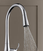 KOHLER K-22036-CP Simplice Touchless Pull-Down Kitchen Sink Faucet With Three-Function Sprayhead - Polished Chrome