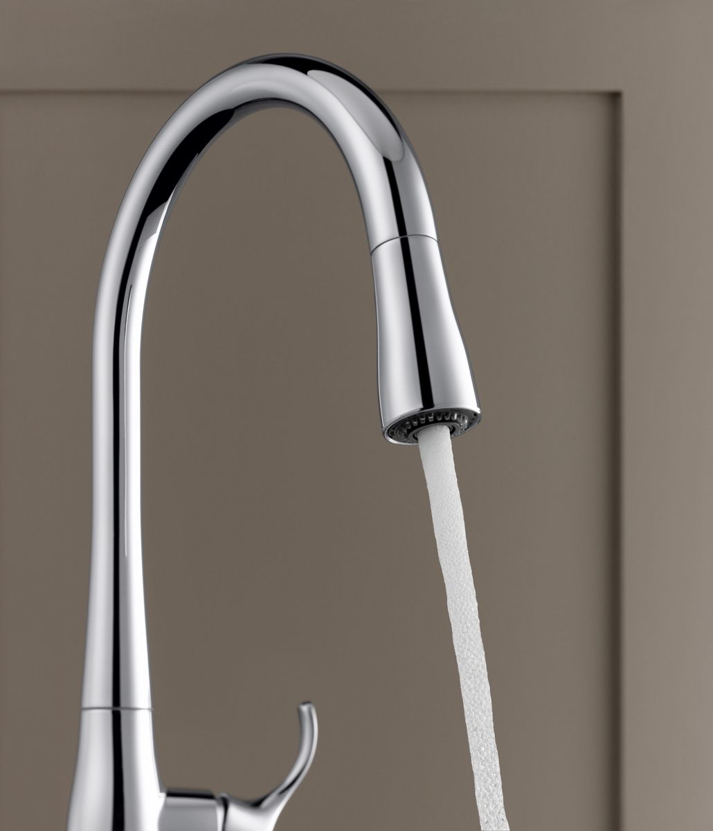 KOHLER K-22036-CP Simplice Touchless Pull-Down Kitchen Sink Faucet With Three-Function Sprayhead - Polished Chrome
