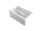 KOHLER K-1122-XGHLA-7 Archer 60" X 32" Alcove Heated Bubblemassage Air Bath And Whirlpool, Left Drain - Black Black