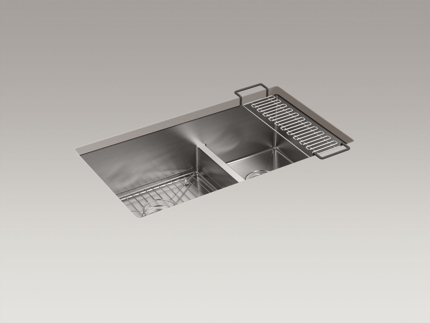 KOHLER K-5284-NA Strive Smart Divide 32" Undermount Double-Bowl Kitchen Sink