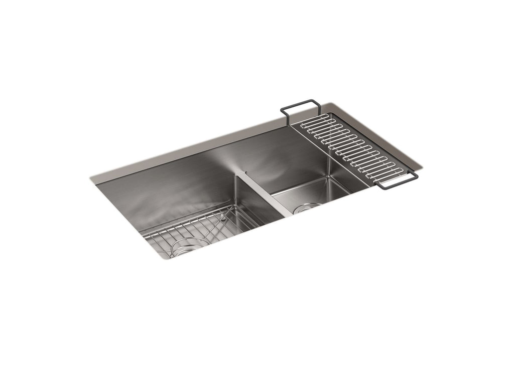 KOHLER K-5284-NA Strive Smart Divide 32" Undermount Double-Bowl Kitchen Sink - Stainless Steel