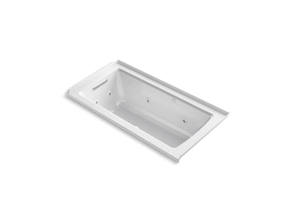 KOHLER K-1947-XHGHL-7 Archer 60" x 30" alcove Heated BubbleMassage air bath and whirlpool, left drain - Black Black