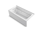 KOHLER K-1949-XGHLA-7 Archer 66" X 32" Alcove Heated Bubblemassage Air Bath And Whirlpool, Left Drain - Black Black