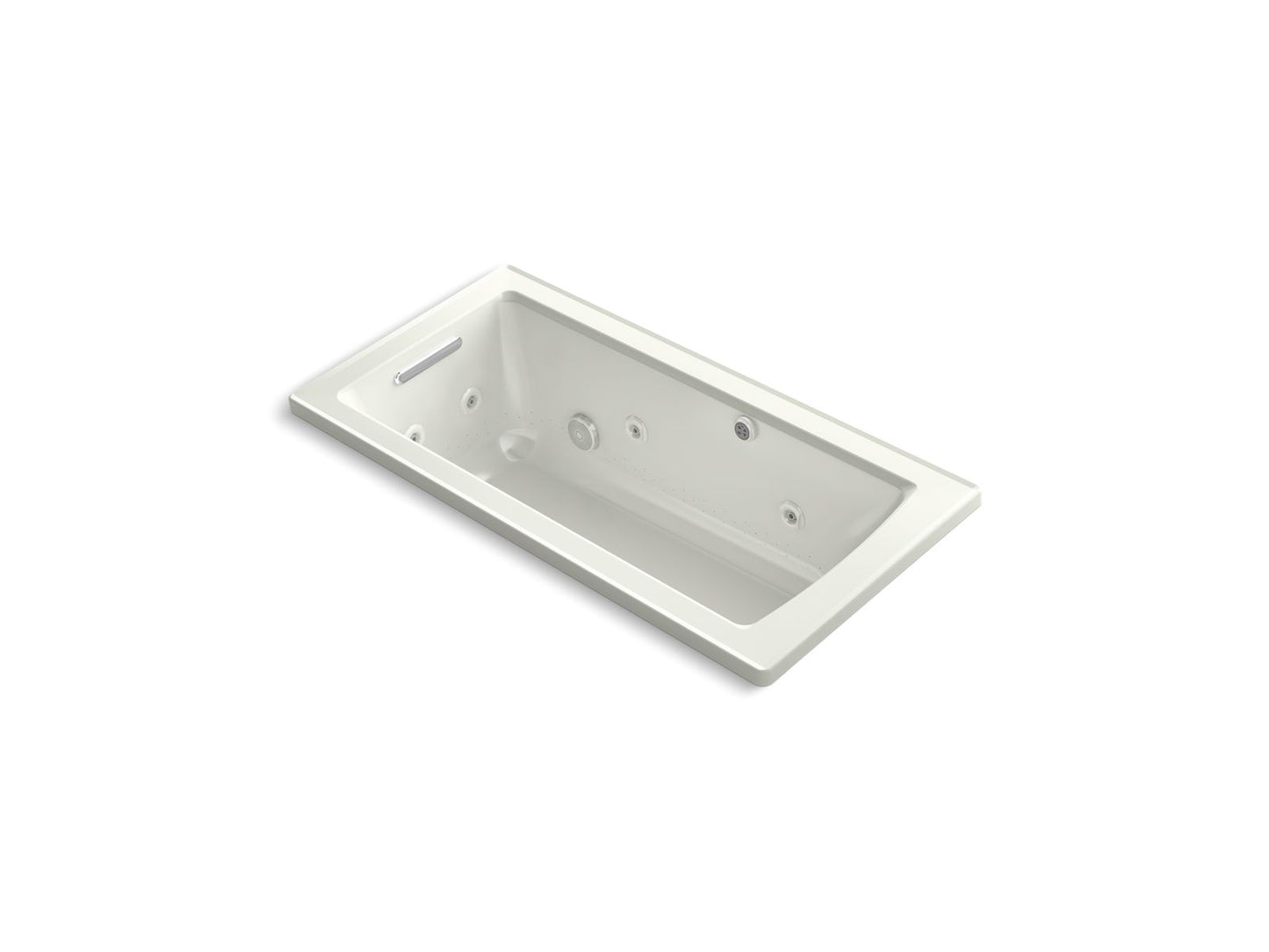 KOHLER K-1947-XHGH-NY Archer 60" X 30" Drop-In Heated Bubblemassage Air Bath With Whirlpool In Dune