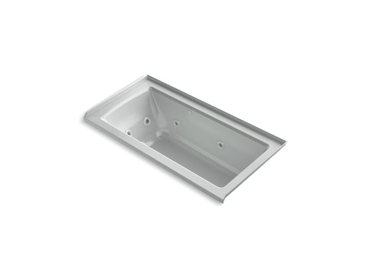 KOHLER K-1947-XHGHR-95 Archer 60" X 30" Alcove Heated Bubblemassage Air Bath And Whirlpool, Right Drain In Ice Grey