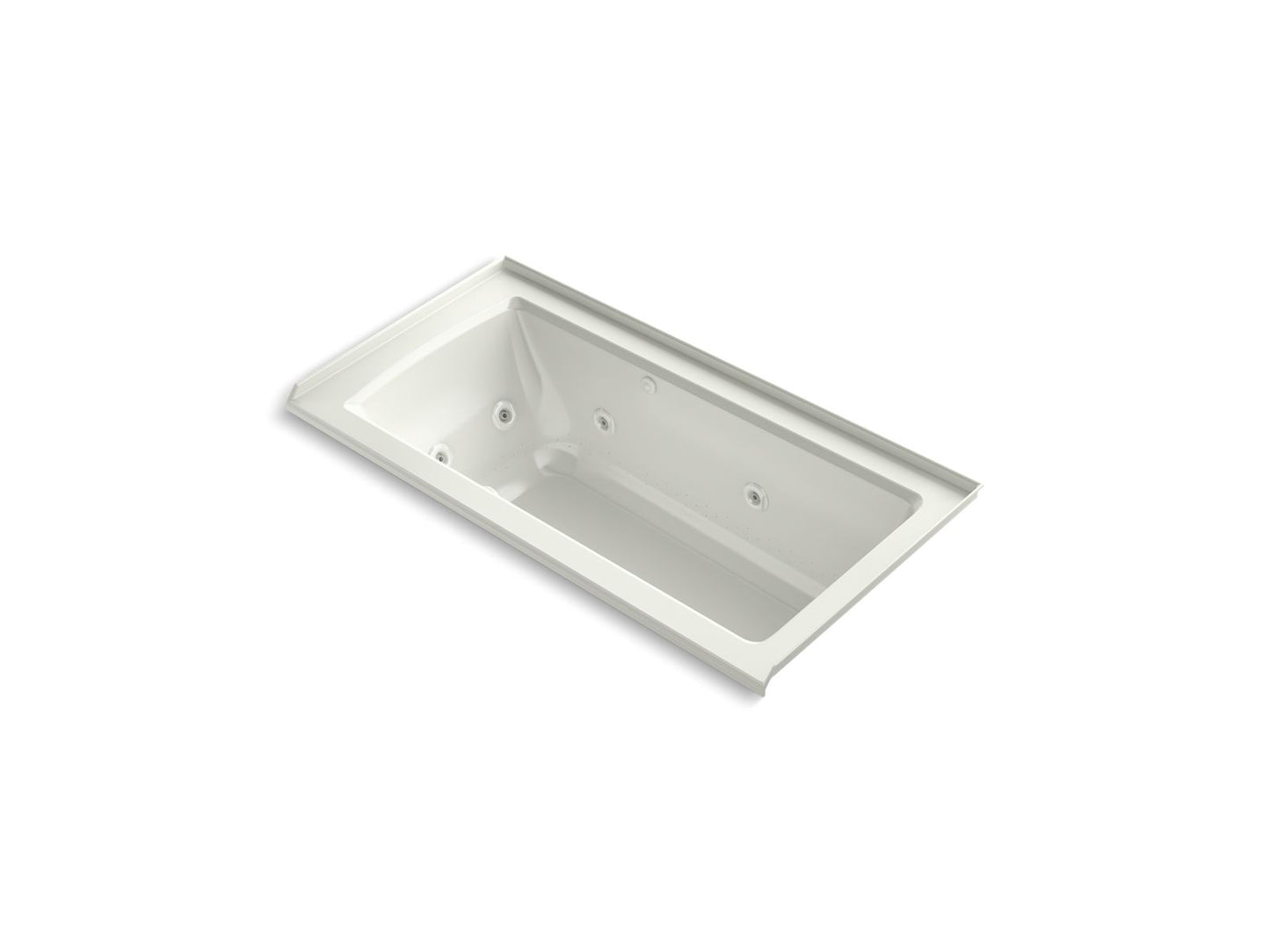 KOHLER K-1947-XHGHR-NY Archer 60" X 30" Alcove Heated Bubblemassage Air Bath And Whirlpool, Right Drain In Dune