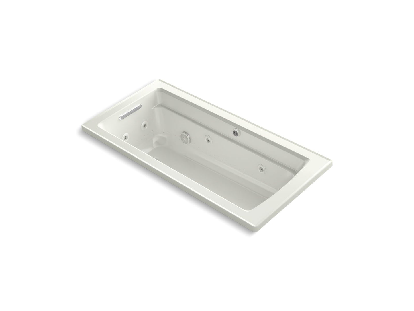 KOHLER K-1949-XHGH-NY Archer 66" X 32" Drop-In Heated Bubblemassage Air Bath With Whirlpool In Dune