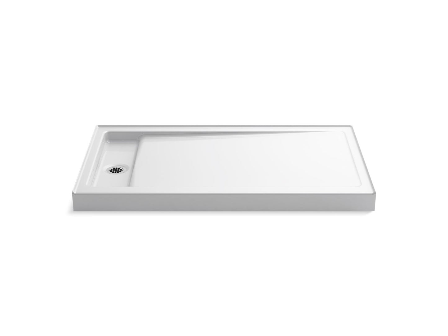 KOHLER K-9177-0 Bellwether 60" X 34" Alcove Shower Base, Left Drain In White