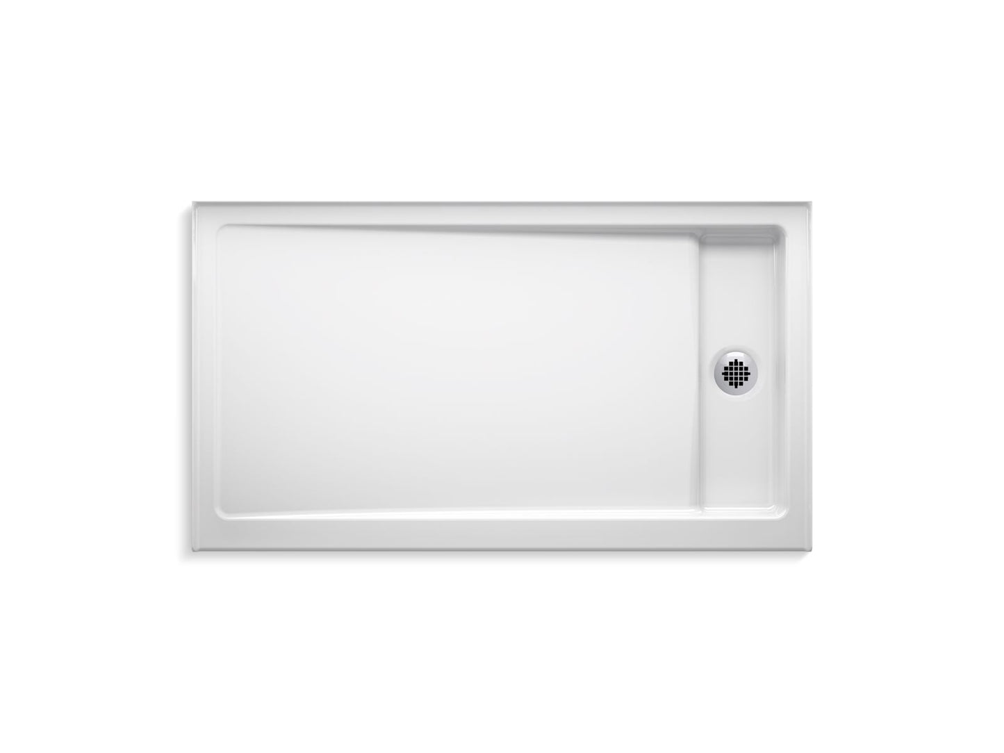 KOHLER K-9178-0 Bellwether 60" x 34" alcove shower base, right drain - White