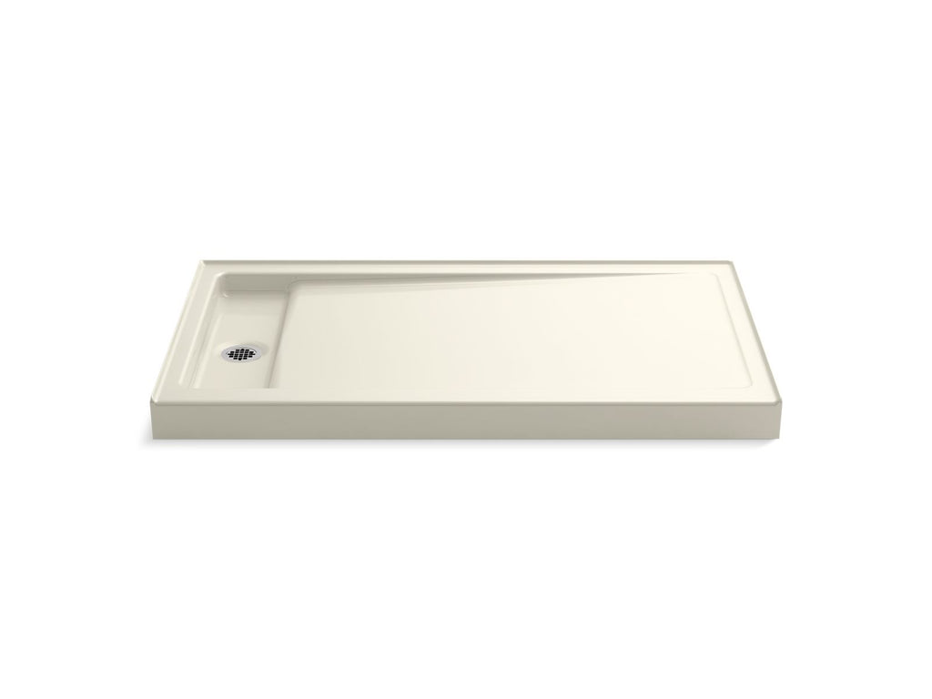 KOHLER K-9177-96 Bellwether 60" X 34" Alcove Shower Base, Left Drain - Biscuit