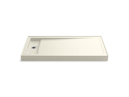 KOHLER K-9193-96 Bellwether 60" x 34" alcove shower base, left offset drain - Biscuit
