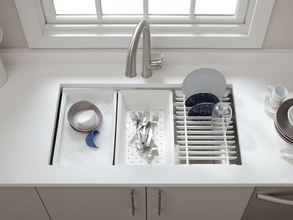 KOHLER K-23651-NA Prolific 29" Undermount Single-Bowl Workstation Kitchen Sink - Stainless Steel