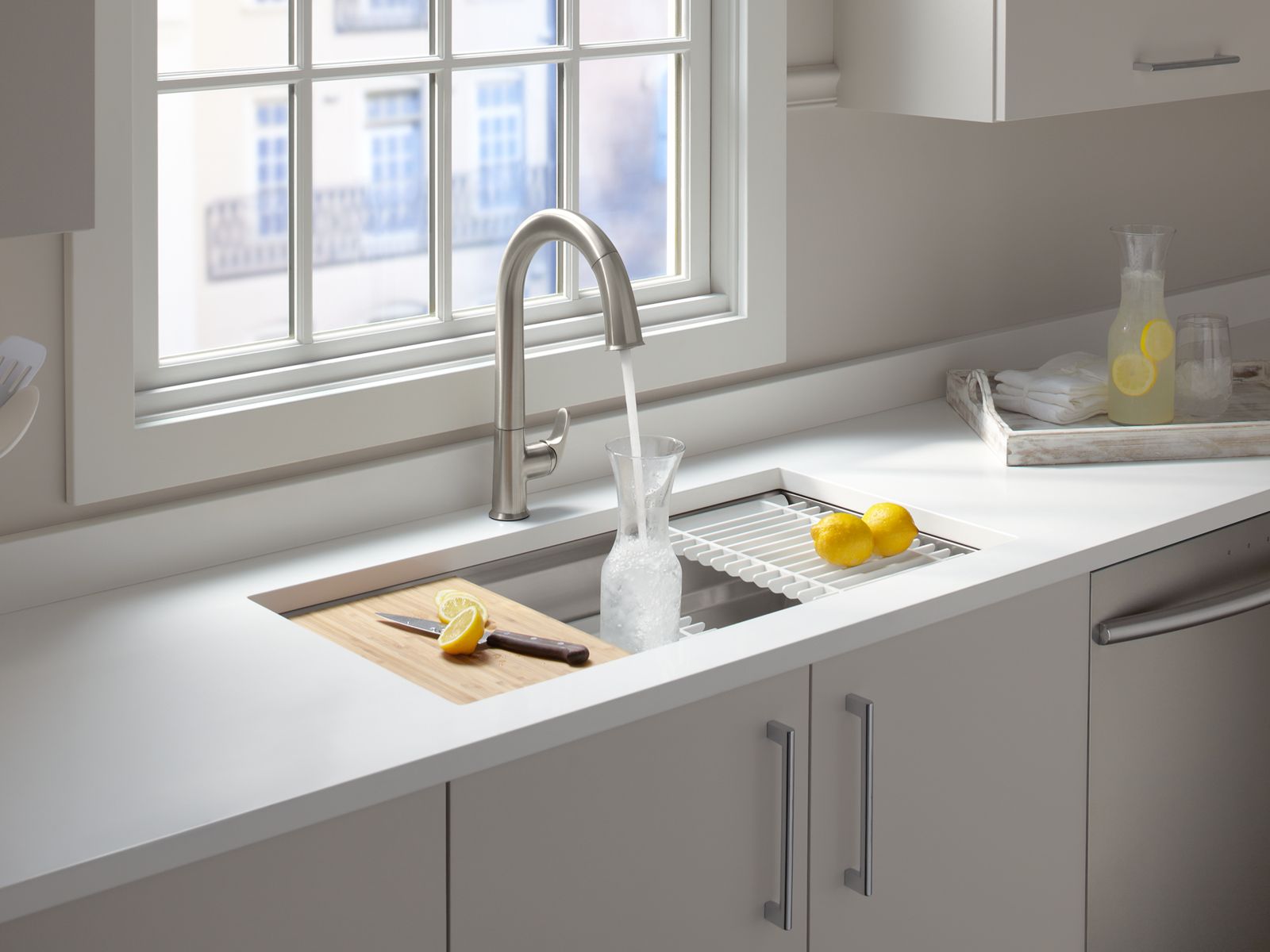 KOHLER K-23651-NA Prolific 29" Undermount Single-Bowl Workstation Kitchen Sink - Stainless Steel