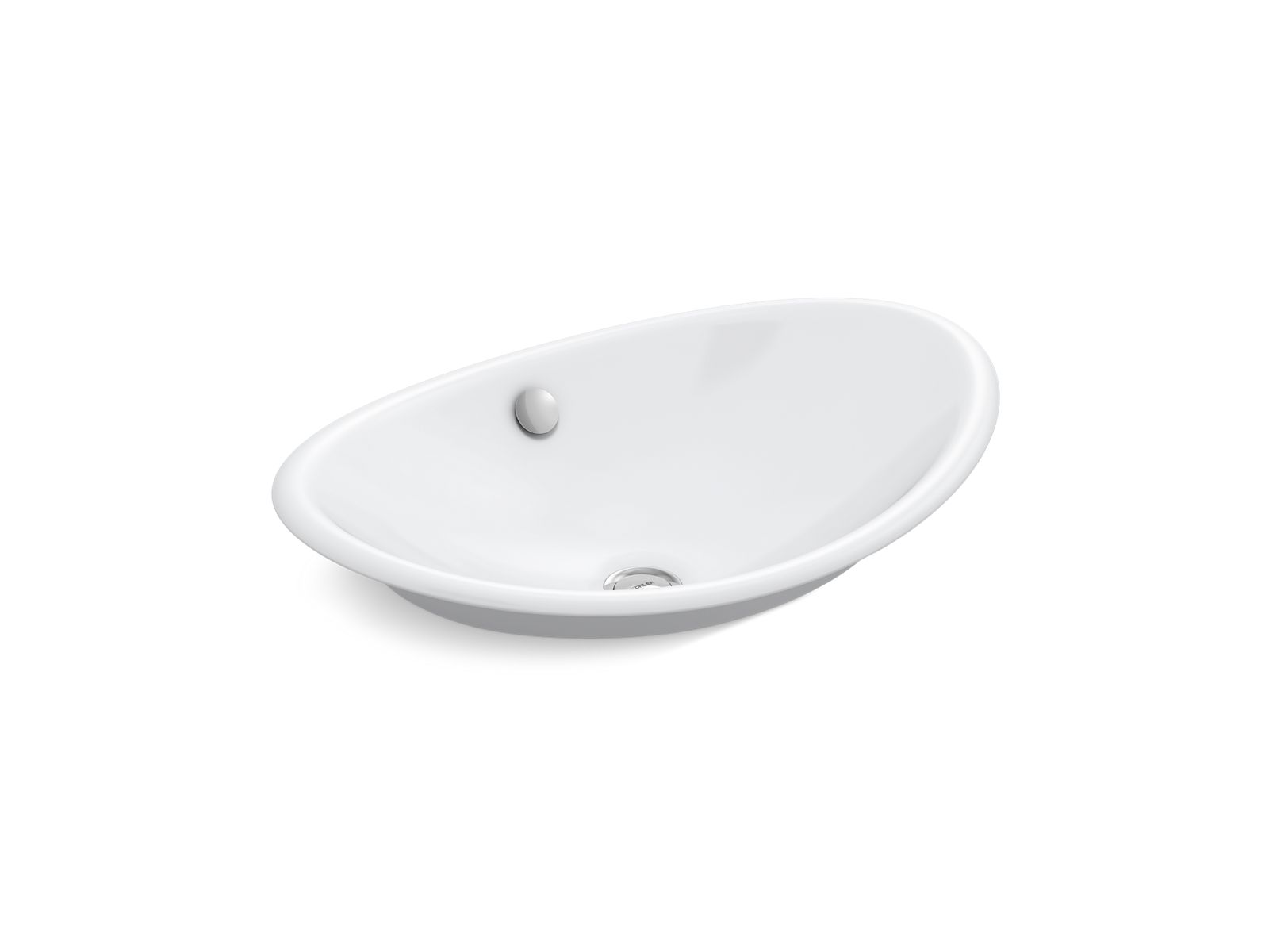 KOHLER K-5403-W-0 Iron Plains 20-3/4" Oval Vessel Bathroom Sink In White