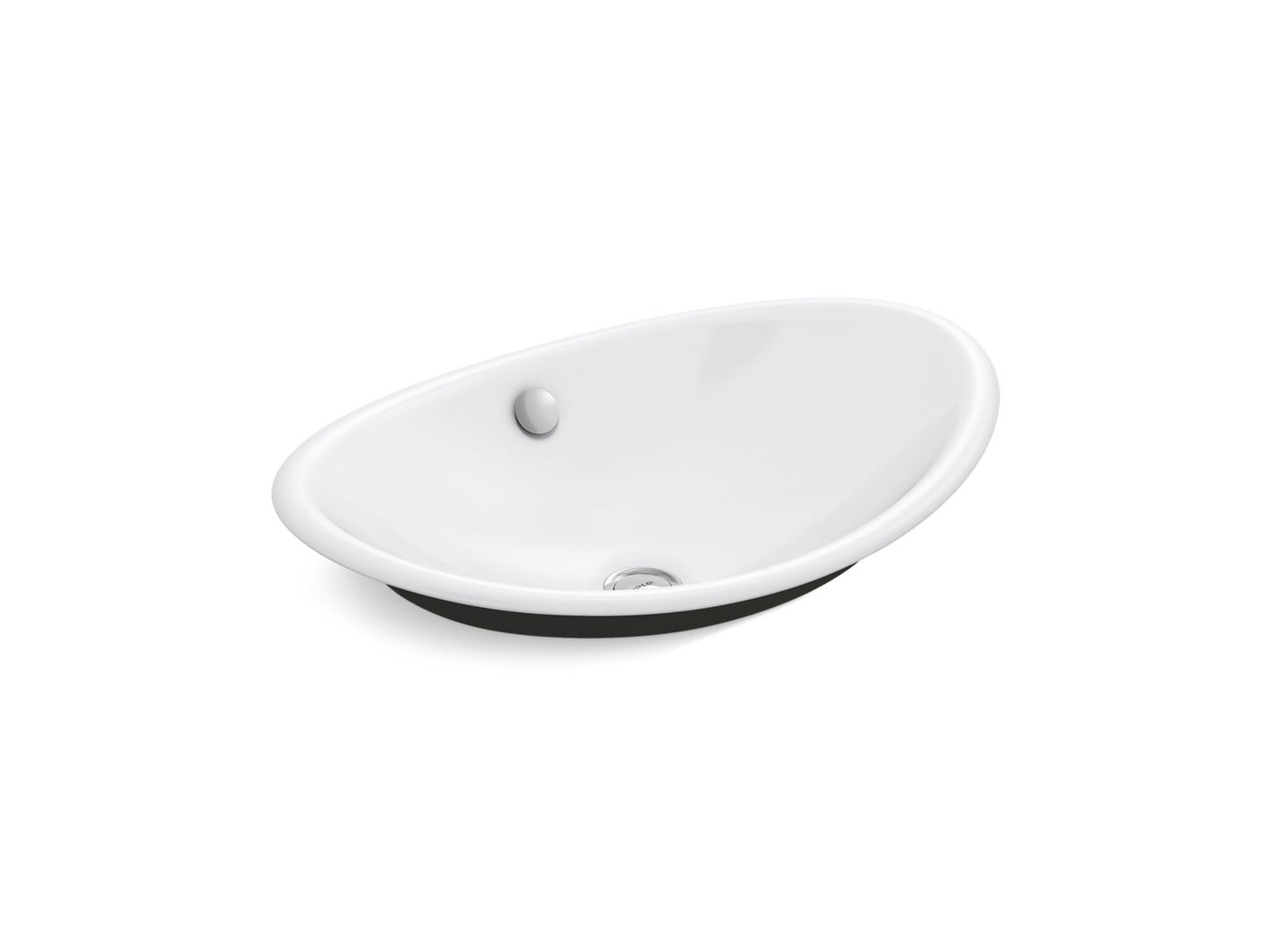 KOHLER K-5403-P5-0 Iron Plains 20-3/4" Oval Vessel Bathroom Sink In White