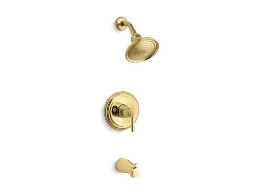 KOHLER K-TS395-4-PB Devonshire Rite-Temp Bath And Shower Trim Kit, 2.5 Gpm, Npt Spout In Vibrant Polished Brass