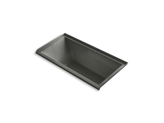 KOHLER K-1121-RW-58 Underscore 60" X 30" Alcove Bath With Bask Heated Surface, Right Drain In Thunder Grey