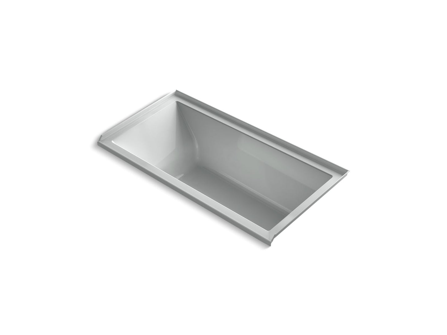 KOHLER K-1121-RW-95 Underscore 60" X 30" Alcove Bath With Bask Heated Surface, Right Drain In Ice Grey