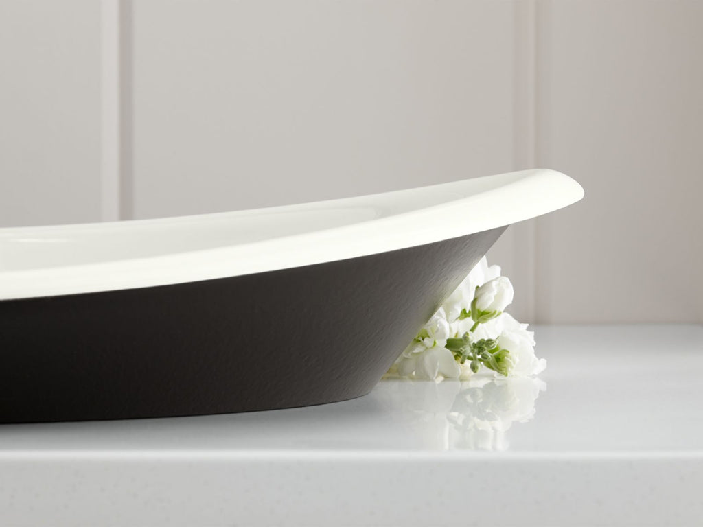 KOHLER K-5403-P5-7 Iron Plains 20-3/4" Oval Vessel Bathroom Sink - Black Black