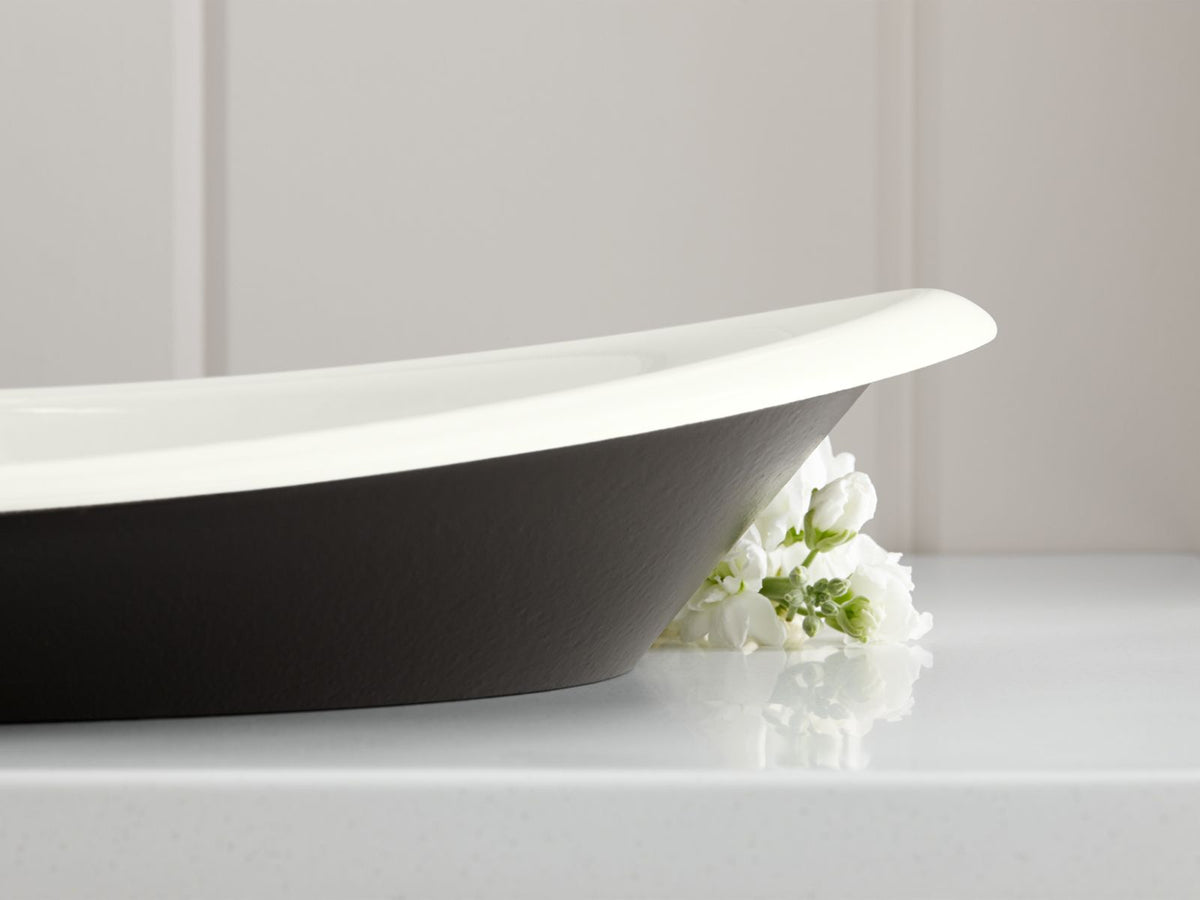 KOHLER K-5403-P5-7 Iron Plains 20-3/4" Oval Vessel Bathroom Sink - Black Black