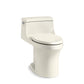 KOHLER K-5172-96 San Souci One-Piece Compact Elongated Toilet With Concealed Trapway, 1.28 Gpf In Biscuit