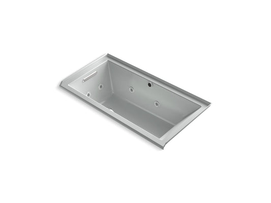 KOHLER K-1167-XHGHL-95 Underscore 60" X 30" Alcove Heated Bubblemassage Air Bath With Whirlpool, Left Drain In Ice Grey