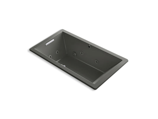 KOHLER K-1173-XHGH-58 Underscore 66" X 36" Drop-In Heated Bubblemassage Air Bath With Whirlpool In Thunder Grey