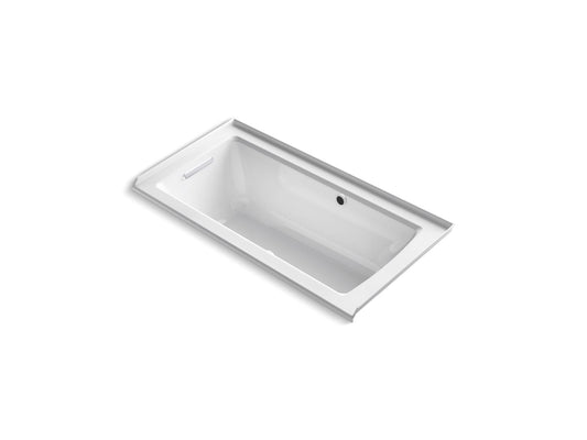 KOHLER K-1947-GHLW-0 Archer 60" X 30" Alcove Heated Bubblemassage Air Bath With Bask Heated Surface, Left Drain In White