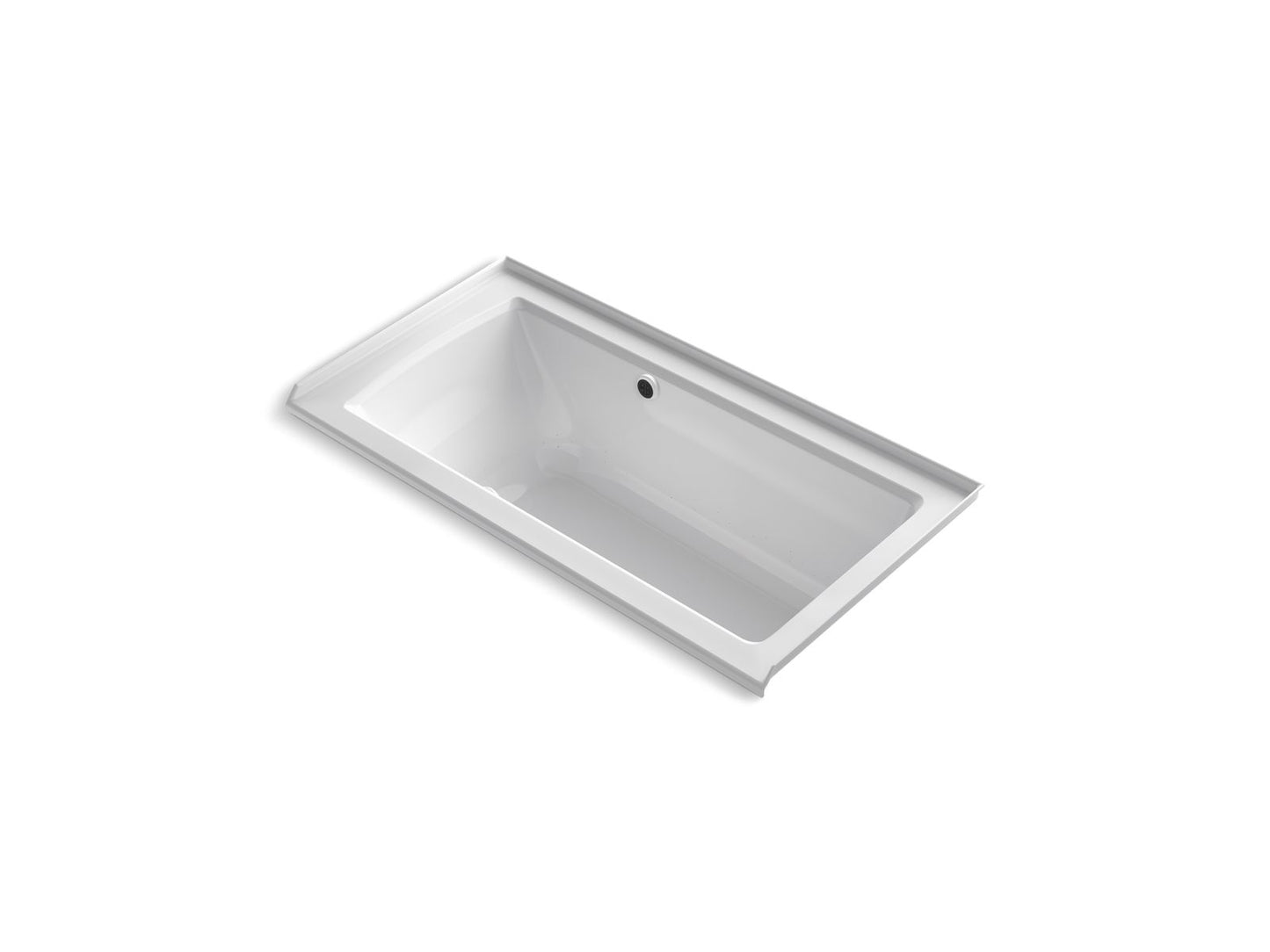 KOHLER K-1947-GHRW-0 Archer 60" X 30" Alcove Heated Bubblemassage Air Bath With Bask Heated Surface, Right Drain In White