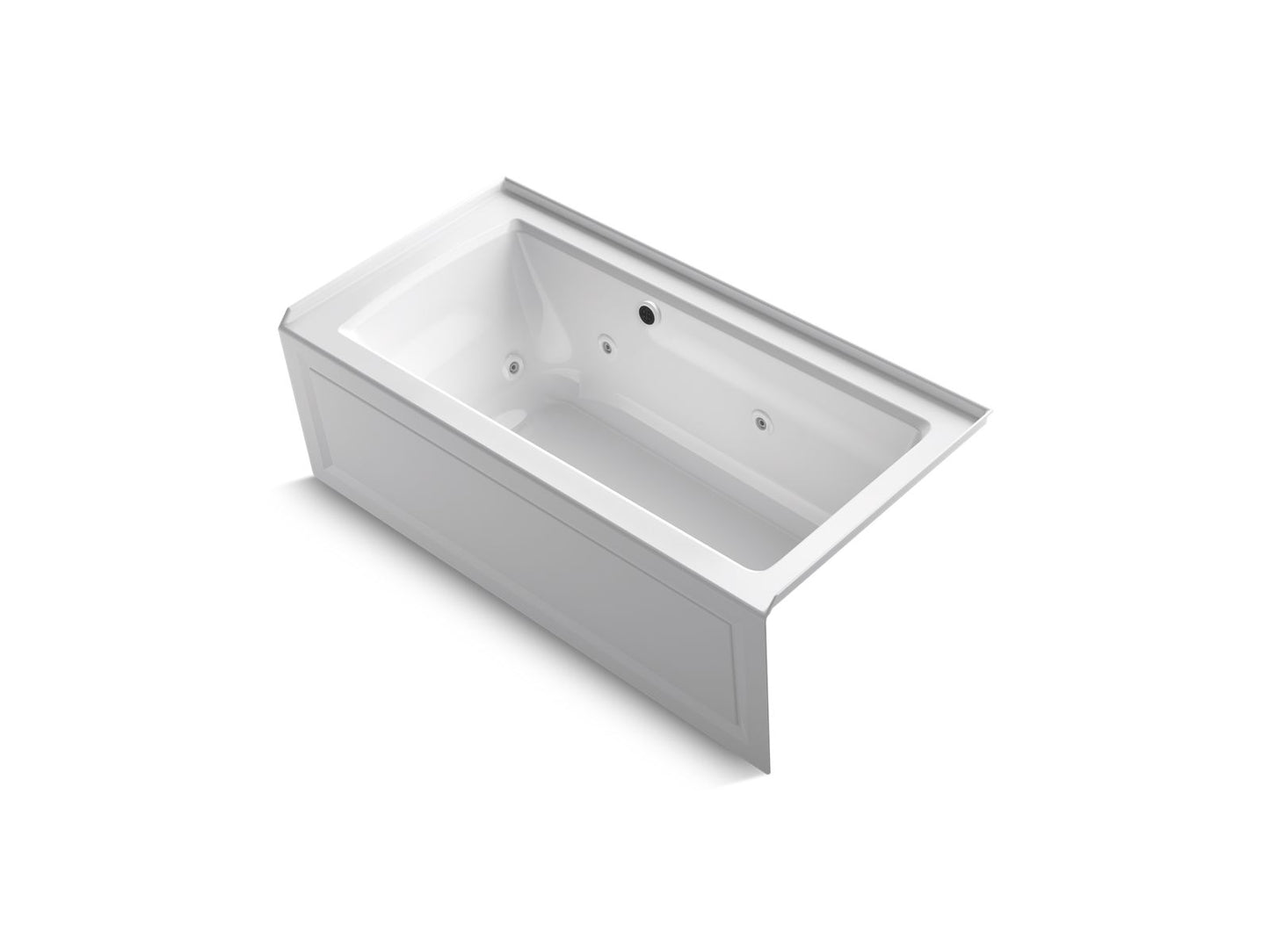 KOHLER K-1947-RAW-0 Archer 60" X 30" Alcove Whirlpool Bath With Bask Heated Surface, Right Drain In White