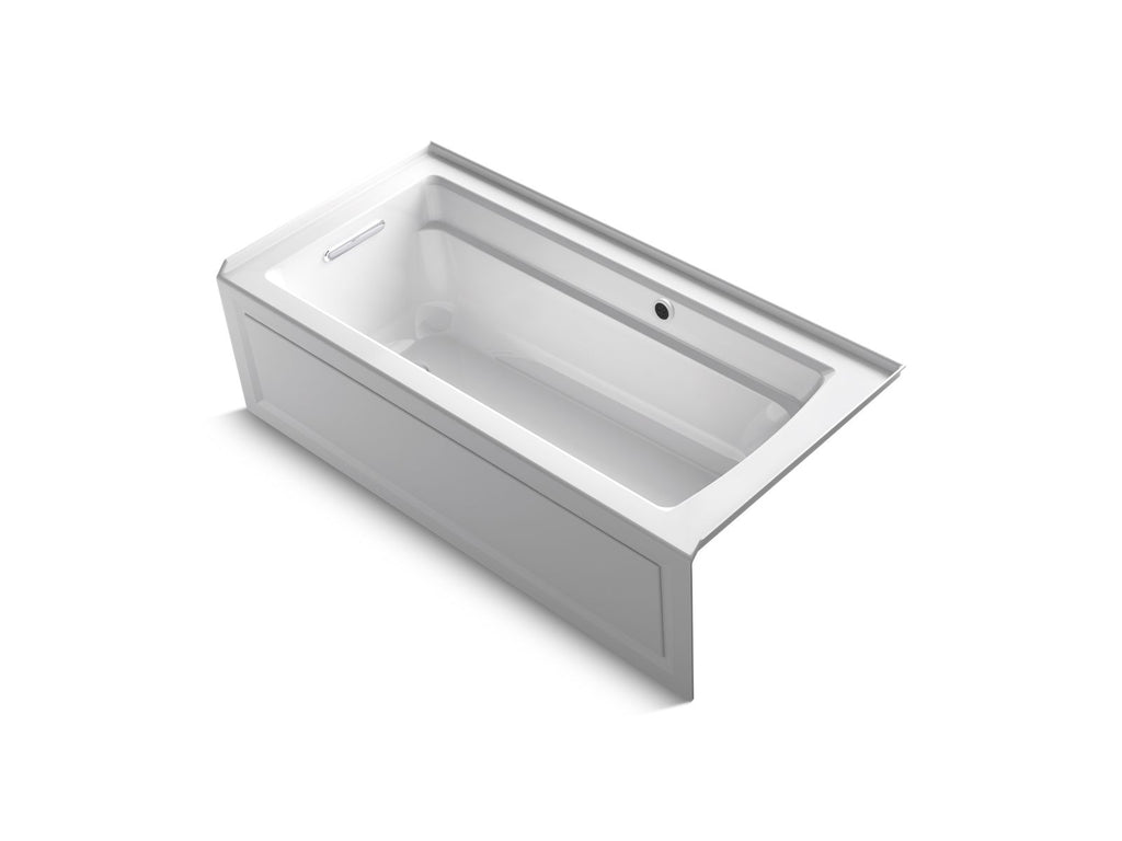 KOHLER K-1948-LAW-0 Archer 66" X 32" Alcove Bath With Bask Heated Surface, Left Drain - White