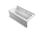 KOHLER K-1948-LAW-0 Archer 66" X 32" Alcove Bath With Bask Heated Surface, Left Drain - White