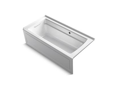 KOHLER K-1948-LAW-7 Archer 66" x 32" alcove bath with Bask heated surface, left drain - Black Black
