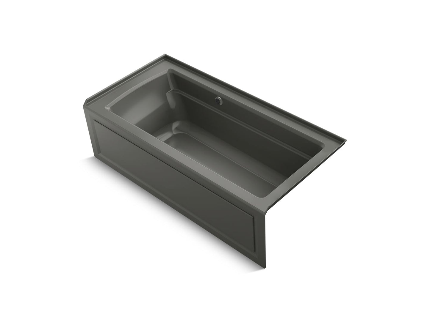 KOHLER K-1948-RAW-58 Archer 66" X 32" Alcove Bath With Bask Heated Surface, Right Drain In Thunder Grey