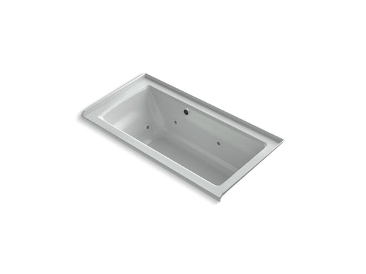 KOHLER K-1947-RW-95 Archer 60" X 30" Alcove Whirlpool Bath With Bask Heated Surface, Right Drain In Ice Grey