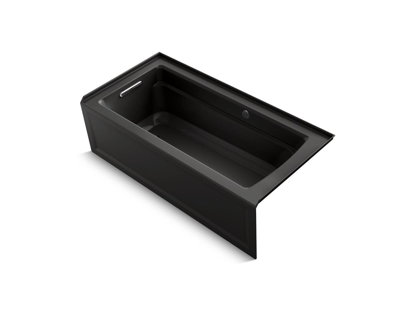 KOHLER K-1948-LAW-7 Archer 66" X 32" Alcove Bath With Bask Heated Surface, Left Drain In Black Black