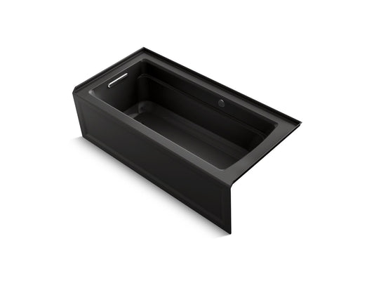 KOHLER K-1948-LAW-7 Archer 66" X 32" Alcove Bath With Bask Heated Surface, Left Drain In Black Black