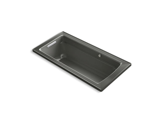 KOHLER K-1949-GH-58 Archer 66" X 32" Drop-In Heated Bubblemassage Air Bath In Thunder Grey