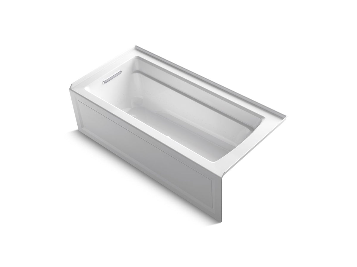 KOHLER K-1949-GHLA-0 Archer 66" X 32" Alcove Heated Bubblemassage Air Bath, Left Drain - White
