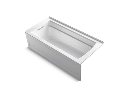 KOHLER K-1949-GHLAW-7 Archer 66" x 32" alcove Heated BubbleMassage air bath with Bask heated surface, left drain - Black Black